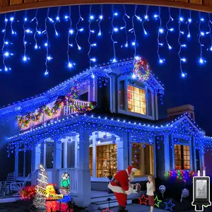 Hanging icicle christmas decorations led light strings for party home and hotel hall