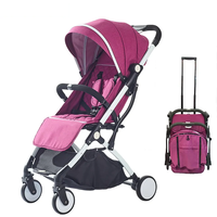 Poussette pour bébé légère avec toutes les positions Le siège inclinable peut être transporté sur un landau pour bébé en avion avec capuchon rond gris