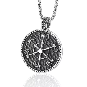 पुरुषों के लिए स्टेनलेस स्टील एमुलेट वाइकिंग ज्वेलरी पेरुन एक्सिस पेंडेंट नेकलेस - Product Image 1