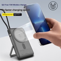 Bank daya magnetik dengan dudukan logam bawaan dan kabel Tipe C, mampu mengisi daya baterai Semi solid 10000mAh untuk jam tangan