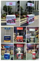 Comptoir promotionnel PP, table de présentation, stand d'échantillonnage, podium pour salon professionnel, équipement publicitaire extérieur pour événements