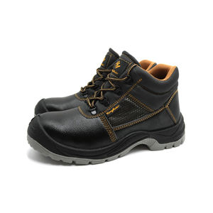 建設業向け 踏み抜き防止 鋼鉄先芯プレート内蔵 メンズ 工業用 安全レザー作業靴 - Product Image 1