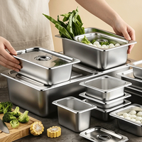 304 Edelstahl Gastronorm-Behälter GN-Behälter Lebensmittelbehälter mit Deckel Catering Buffet-Behälter Warmhaltebehälter