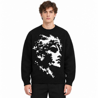 Fabricant de tricots, motif personnalisé, OEM, pull en tricot jacquard pour homme, col rond, manches longues, pull en tricot d'hiver pour homme