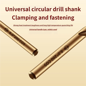 Brocas HSSE con Acabado Ámbar Original, 5% <span class=keywords><strong>de</strong></span> Cobalto, Mango Redondo, para Máquina <span class=keywords><strong>de</strong></span> <span class=keywords><strong>Torno</strong></span> <span class=keywords><strong>de</strong></span> Metal CNC - Product Image 5