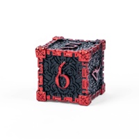 Pour le jeu de dés polyédriques 7 pièces RPG Donjons & Dragons avec logo personnalisé en noir et rouge avec emballage en boîte en métal