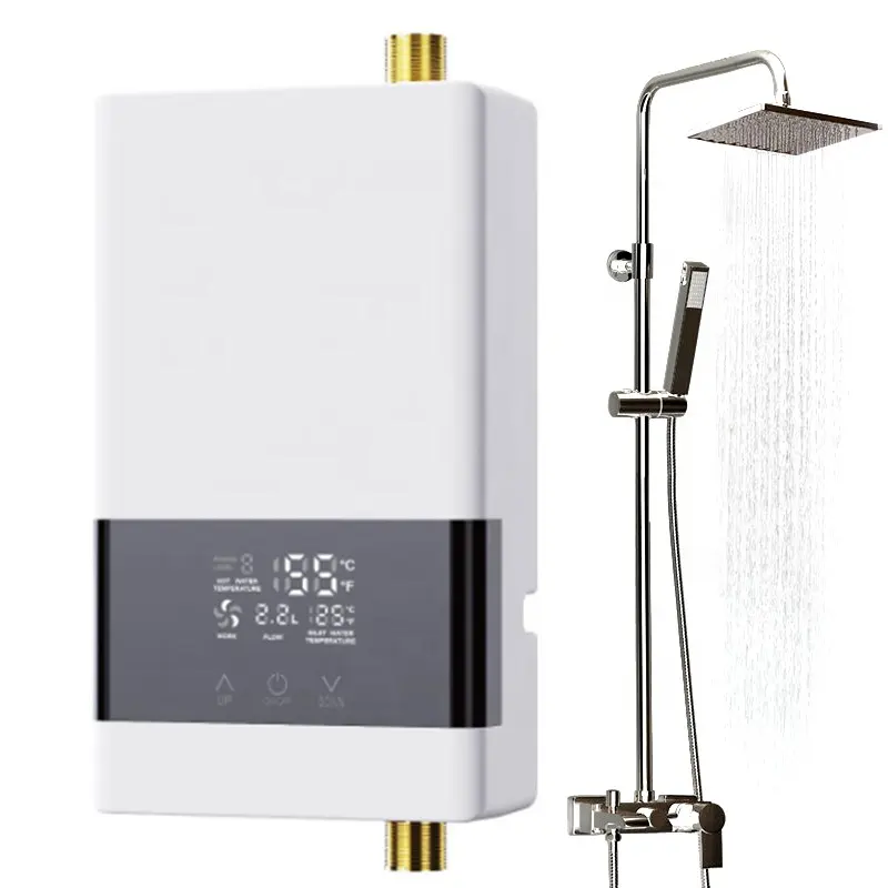 インスタント給湯器シャワーバスルーム蛇口キッチンタップ電気給湯器220V6000Wデジタルディスプレイ温度調整可能