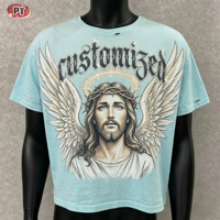 T-shirts surdimensionnés et épais personnalisés avec impression DTG Guangzhou Qianxi, T-shirts déchirés avec strass et pierres précieuses pour hommes