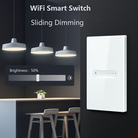 Pour Tuya Alexa WiFi maison intelligente interrupteur tactile mural panneau de verre Standard américain télécommande sans fil interrupteur de gradation APP voix 240V
