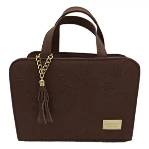 Bolso de Mano de Cuero Vacuno para Mujer Fana Patricia, Color Chocolate, Estampado Animal, Estilo Casual, Diseño de Dos Correas - Product Image 3