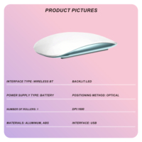 Souris Tactile BT Sans Fil Ultra Mince Magic Control BT Sans Fil Convient aux Ordinateurs Mac, Portables et Tablettes