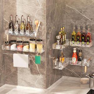 ชั้นวางติดผนังลายหินภูเขาแข็ง ที่เก็บของแบบไม่<span class=keywords><strong>ต้อง</strong></span><span class=keywords><strong>เจาะ</strong></span>ผนัง ปลอดสาร BPA ผลิตจากพลาสติก PET สำหรับ<span class=keywords><strong>ห้อง</strong></span>ครัว <span class=keywords><strong>ห้อง</strong></span>น้ำ เก็บเครื่องเทศ และอุปกรณ์อาบน้ำ - Product Image 1