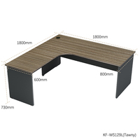 Poste de travail en forme de L avec deux pièces Tops Table d'ordinateur portable domestique Bureau Workstati Longueur 1500mm/1800mm * largeur 800mm/600mm