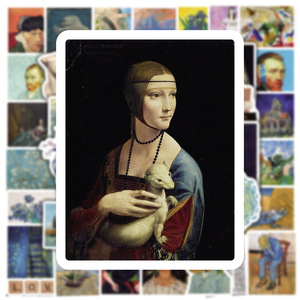 50 Pegatinas de Arte Famoso para Álbumes de Recortes, Pegatinas de Graffiti para Libros y Teléfonos, Vinilo Impermeable, Pegatinas de <span class=keywords><strong>Van</strong></span> <span class=keywords><strong>Gogh</strong></span> y <span class=keywords><strong>Da</strong></span> <span class=keywords><strong>Vinci</strong></span> - Product Image 5