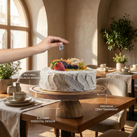 Plateau de service à gâteaux en gros – Présentoir à gâteaux en bois haut de gamme avec base sur pied pour la présentation de desserts et la table à manger