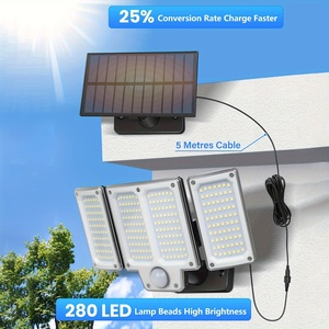 280 <span class=keywords><strong>LED</strong></span> năng lượng mặt trời đèn ngoài trời cảm biến chuyển động năng lượng mặt trời lũ Lights với điều khiển từ xa IP65 không thấm nước an ninh đèn cho bên ngoài Đảng - Product Image 2
