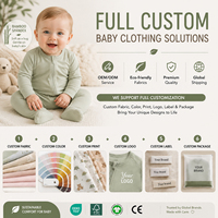 Pijama de Bebé de Viscosa de Bambú Premium de 220 g/m² con Cierre, Certificado OEKO-TEX, Suave, con Estampado Digital Personalizado