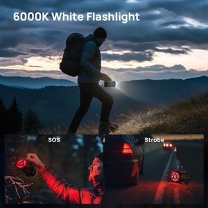 โคมไฟ LED สำหรับตั้งแคมป์2ชิ้นแบบชาร์จไฟได้ USB-C ไฟฉายฉุกเฉินแบบ2อิน1สำหรับกิจกรรมกลางแจ้งเช่นการปีนเขา - Product Image 6
