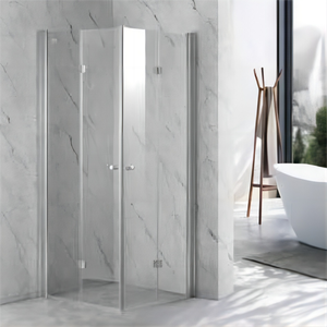 Porta <span class=keywords><strong>doccia</strong></span> <span class=keywords><strong>a</strong></span> fisarmonica in vetro incernierato di larghezza Standard di design popolare con posto interno - Product Image 5