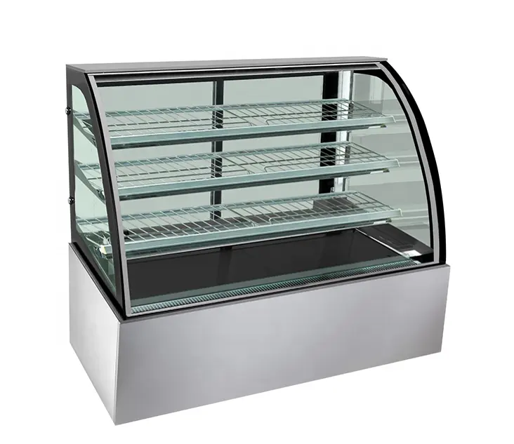 Commercial 3 Layers Glass Cake Showcase Glass Sided Refrigerated Show Case