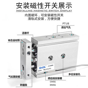 Le cylindre à double tige et double axe Airtac TR6-10-16-20-25-32X10X20X30X40X50S est en stock. - Product Image 4