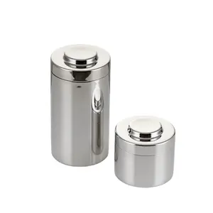 Trà Canister thép không gỉ đôi hộp bán buôn 2 cái Set Top-Stack Gương bề mặt Trà Canister với nắp kín