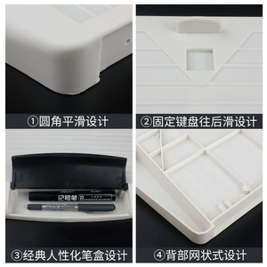Thickened Silent Keyboard <b>Tray</b> <b>Drawer</b> Slide Rail 36 In 1.8mm PVC Minimalist Design For Office Furniture - Product Image 5
