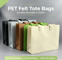 Sac fourre-tout en feutre PET réutilisable, résistant et durable, disponible en plusieurs couleurs, idéal pour le shopping, les sacs à main, l'usage quotidien et la promotion