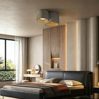 Plafonnier LED moderne en ciment à grain de bois pour restaurant, salle à thé, comptoir de bar, couloir, hall d'entrée, poterie
