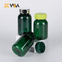 Produit de santé de qualité alimentaire PET vert bouteille vide huile de poisson tablette distributeur de bonbons bouteille bouchon à vis scellé