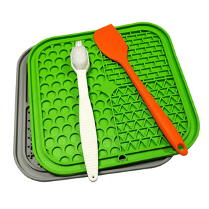 Personalizado 21 20 CM Ventosas de silicona Paquete de 2 uds. Tapete cuadrado para lamer perros con espátula y cepillo - Product Image 2