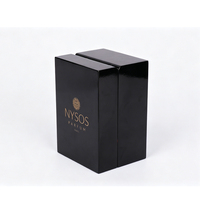 Boîte d'emballage cosmétique en bois laqué brillant rectangulaire de luxe faite à la main sur mesure pour parfum et huile essentielle