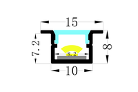 Profilé en aluminium linéaire LED encastré YG-F031 10*15mm avec diffuseur blanc laiteux pour éclairage de meuble