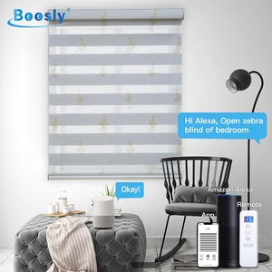 Motorized High Quality New Designed Double <strong>Roller</strong> Blind Customized <strong>Window</strong> Printed Pattern Zebra Blinds