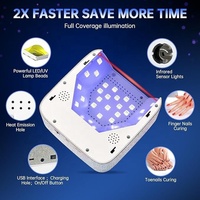 Lampe UV à LED 72W rechargeable scintillante sans fil pour le séchage des ongles avec 5 réglages de minuterie