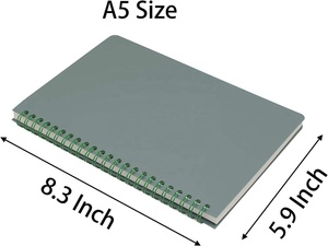 A5 phong cách xoắn ốc ràng buộc <span class=keywords><strong>PP</strong></span> bìa cứng máy tính xách tay 80 Sheets/160 trang tùy chỉnh màu sắc & logo trường sử dụng - Product Image 4