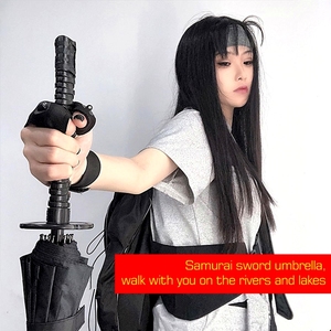 Haute qualité coupe-vent noir japonais samouraï <span class=keywords><strong>épée</strong></span> Katana conception Golf <span class=keywords><strong>parapluie</strong></span> <span class=keywords><strong>luxe</strong></span> Auto fonction droite pongé UV manuel - Product Image 2