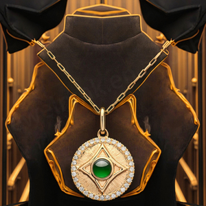 Collier pendentif oeil tendance classique en or 18 carats avec micro insert par Forever Star pour le mariage des enfants et la fabrication de bijoux - Product Image 4