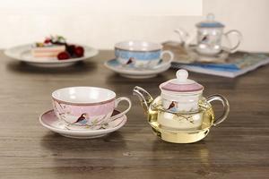 ชุดน้ำชายามบ่ายแบบเรียบง่ายหม้อเซรามิกลายดอกไม้และนกสีน้ำเงิน - Product Image 6