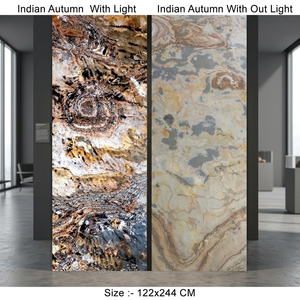 Dalle de pierre naturelle Indian Autumn 122x244cm, finition polie, design rustique pour revêtement mural intérieur - Product Image 6