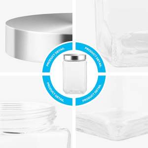 Frasco de Vidrio Cuadrado Hermético para Almacenamiento de Café en Grano, Estilo Rústico, con Tapa de Vidrio Hermética - Product Image 6