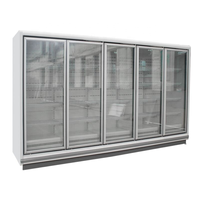 Thịt Bò Đông Lạnh Hiển Thị Tủ Đông Tủ Đông Thẳng Đứng Với 4 Cửa Kính Tủ Đông Tự Động Rã Đông Màu Bạc