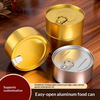 Boîte Ronde en Métal de Qualité Alimentaire pour Gâteaux, Desserts, Aliments pour Chats et Chiens, Conserves, Boîte Scellée en Aluminium Facile à Ouvrir, Boîte Pelable
