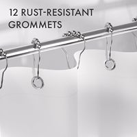 Ensemble de rideaux de douche en tissu polyester imperméable et lavable CF Custom Wholesale 72x72 pouces avec 12 crochets pour salle de bain