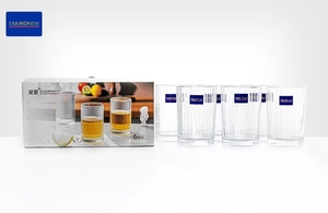Vaso de rayas Taza de <span class=keywords><strong>vidrio</strong></span> Patrón de costilla 220ML Tazas de whisky Cristalería Diamantes transparentes Cristalería Agua Jugo <span class=keywords><strong>Vidrio</strong></span> Grado alimenticio - Product Image 3