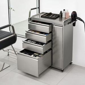 Stainless Steel Salon Trolley Beauty Storage Cart 4 Drawer Silent Slide Rail Anti-fingerprint for Hair Salon Barbershop - Product Image 1