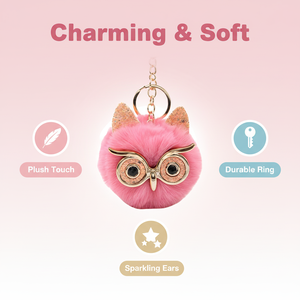 Portachiavi Fashion da Ragazza in Peluche con Simpatico Gufo Pompom Ciondolo per Borsa Ornamento da Appendere per Zaino Piccoli Regali - Product Image 3