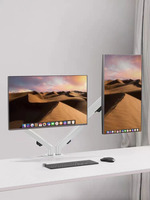 Support pliable pour double moniteur en aluminium portable et ergonomique supérieur Support pour moniteur d'ordinateur en métal à 360 degrés avec gestion des câbles
