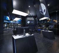 Vitrine de magasin de téléphonie mobile sur mesure, présentoir de vente au détail, comptoir éclairé par LED