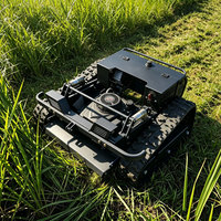 Tondeuse à gazon télécommandée robuste sur chenilles, moteur essence 224cc, pour la gestion des terres agricoles, des pâturages et des vergers